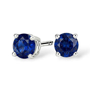 La Ronde® Sapphire Stud Earrings, 14K White Gold