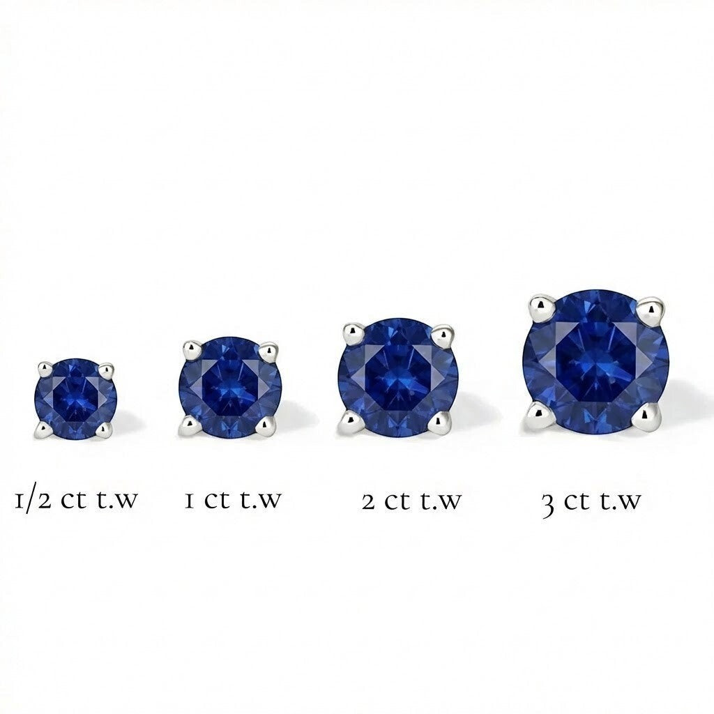 La Ronde® Sapphire Stud Earrings, 14K White Gold