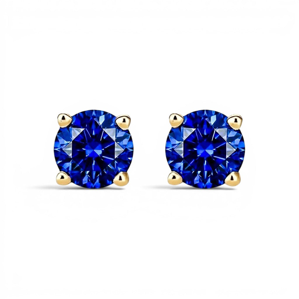 La Ronde® Sapphire Stud Earrings, 14K Yellow Gold