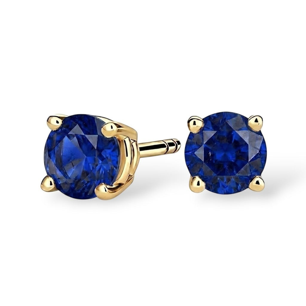 La Ronde® Sapphire Stud Earrings, 14K Yellow Gold