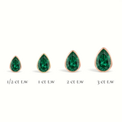 La Poire® Bezel Emerald Stud Earrings, 14K Rose Gold