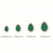 La Poire® Bezel Emerald Stud Earrings, 14K Rose Gold