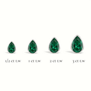 La Poire® Bezel Emerald Stud Earrings, Sterling Silver