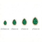 La Poire® Bezel Emerald Stud Earrings, 14K Gold