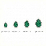La Poire® Bezel Emerald Stud Earrings, Sterling Silver