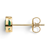 La Poire® Bezel Emerald Stud Earrings, 14K Yellow Gold