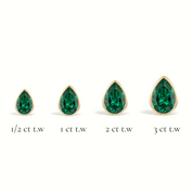 La Poire® Bezel Emerald Stud Earrings, 14K Yellow Gold