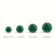 La Ronde® Bezel Emerald Stud Earrings, 14K Rose Gold