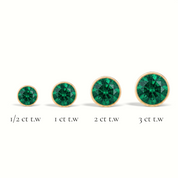 La Ronde® Bezel Emerald Stud Earrings, Gold Vermeil