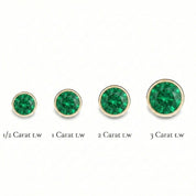 La Ronde® Bezel Emerald Stud Earrings, 14K Gold