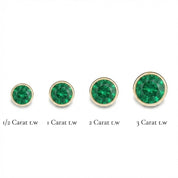 La Ronde® Bezel Emerald Stud Earrings, Gold Vermeil
