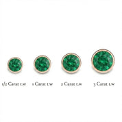La Ronde® Bezel Emerald Stud Earrings, 14K Rose Gold