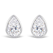 La Poire® Bezel Diamond Stud Earrings, Sterling Silver