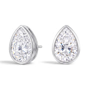 La Poire® Bezel Diamond Stud Earrings, Sterling Silver