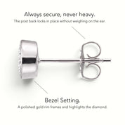 La Ronde® Bezel Diamond Stud Earrings, Platinum