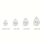 La Poire® Bezel Diamond Stud Earrings, Sterling Silver