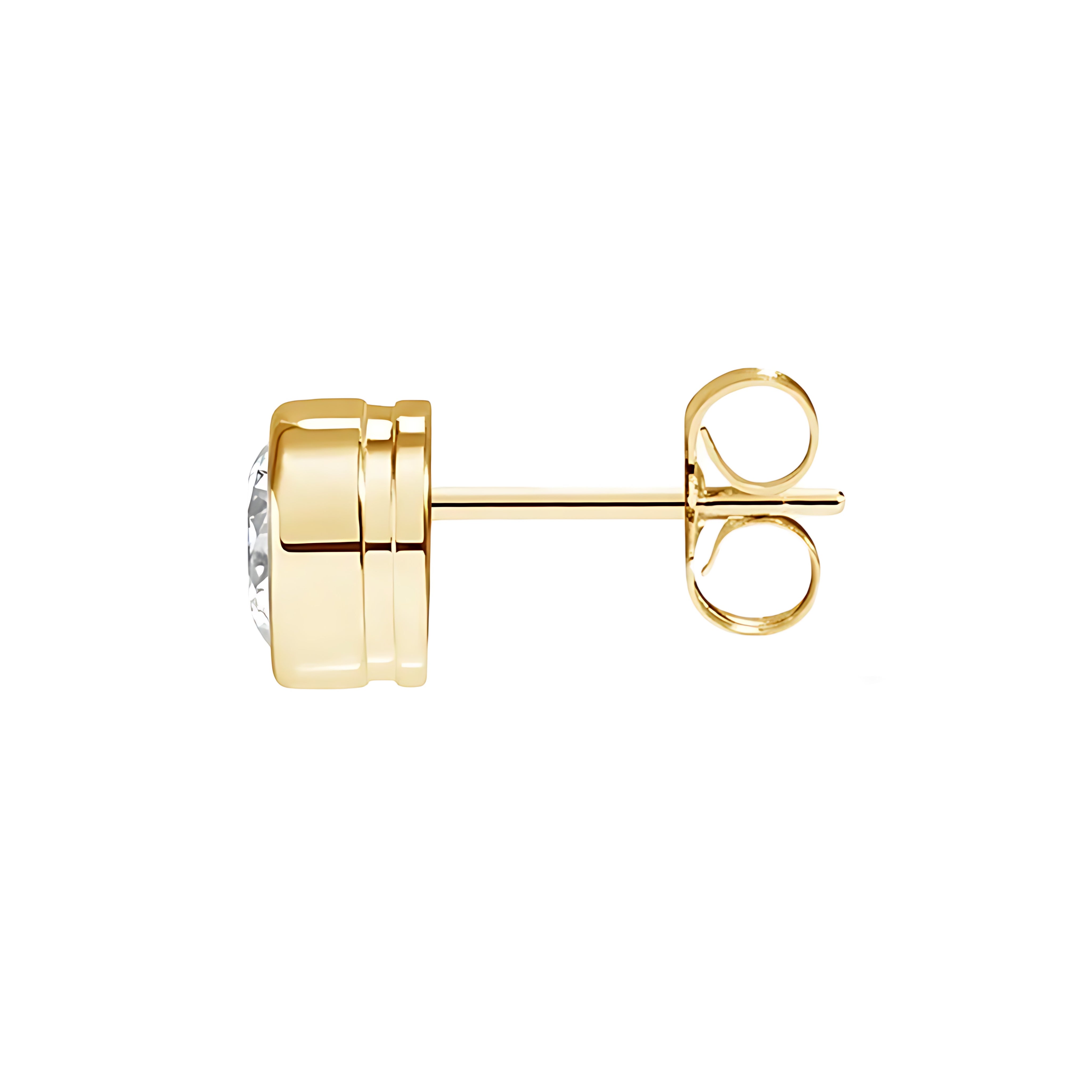 La Poire® Bezel Diamond Stud Earrings, 14K Gold