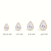 La Poire® Bezel Diamond Stud Earrings, Gold Vermeil