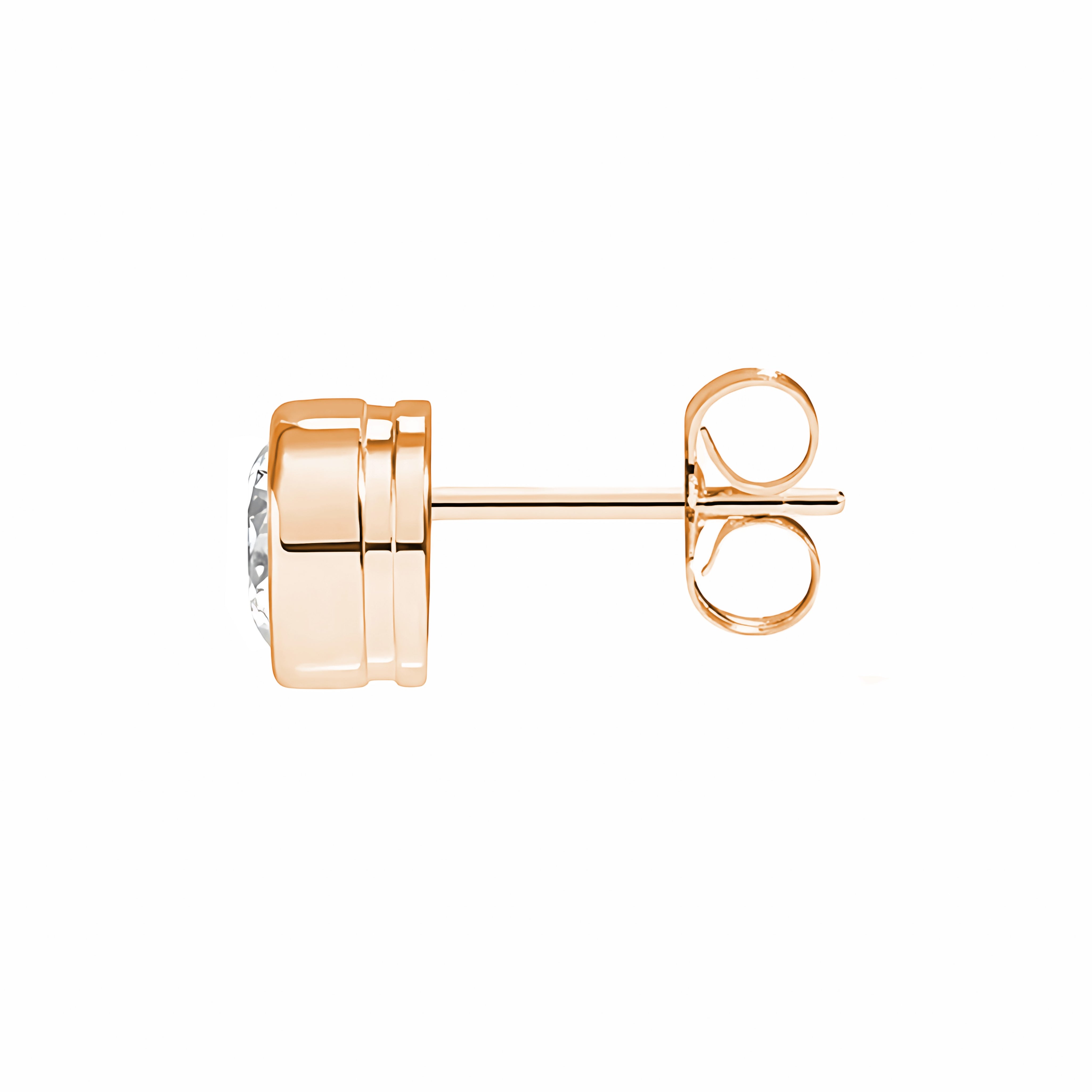 La Poire® Bezel Diamond Stud Earrings, 14K Rose Gold