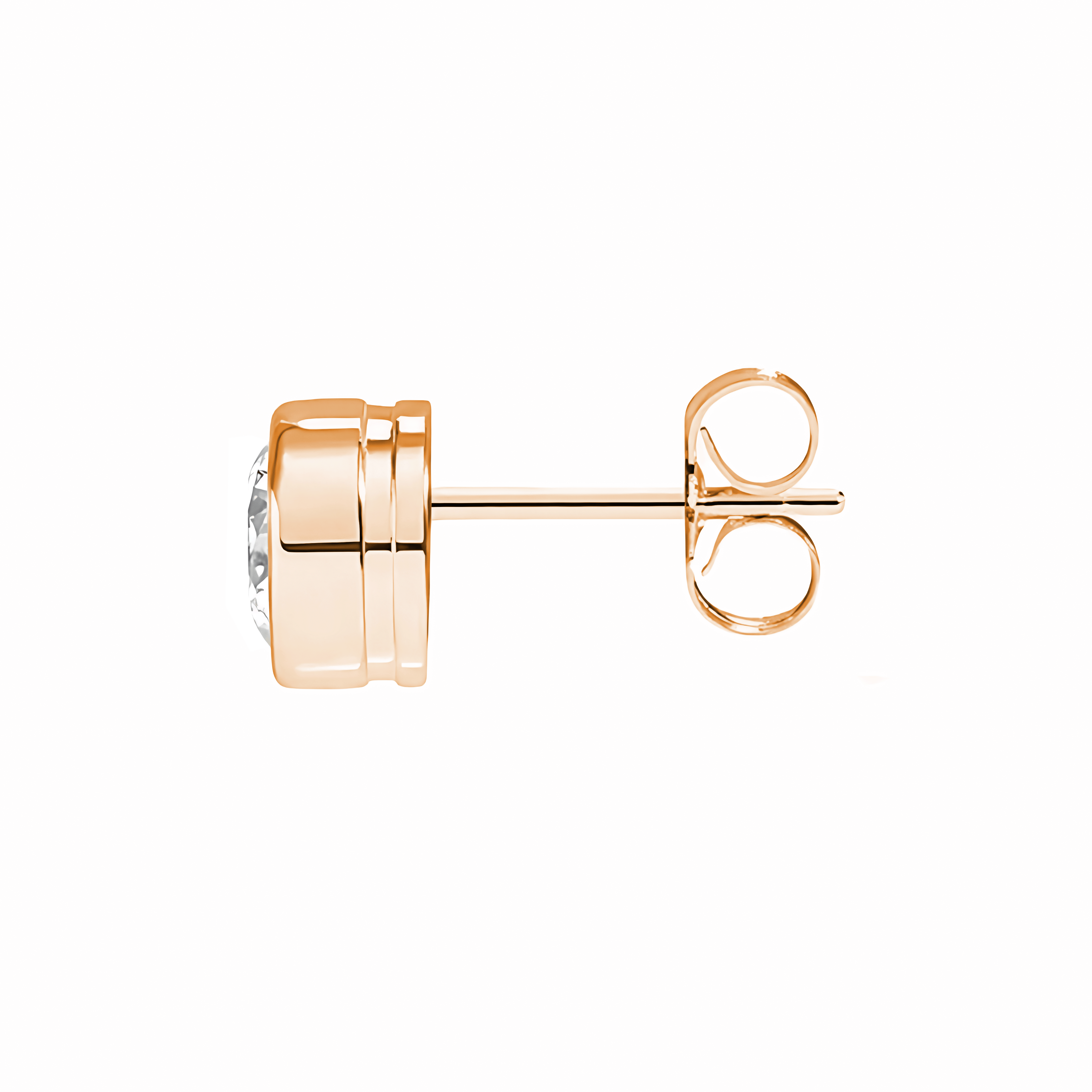 La Poire® Bezel Diamond Stud Earrings, 14K Rose Gold