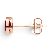 La Poire® Bezel Ruby Stud Earrings, 14K Rose Gold
