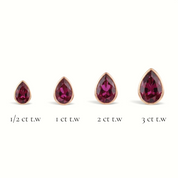 La Poire® Bezel Ruby Stud Earrings, 14K Rose Gold