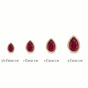 La Poire® Bezel Ruby Stud Earrings, Sterling Silver