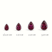 La Poire® Bezel Ruby Stud Earrings, Sterling Silver