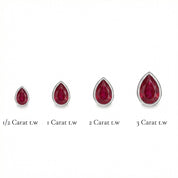 La Poire® Bezel Ruby Stud Earrings, 14K White Gold
