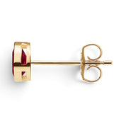 La Poire® Bezel Ruby Stud Earrings, Gold Vermeil
