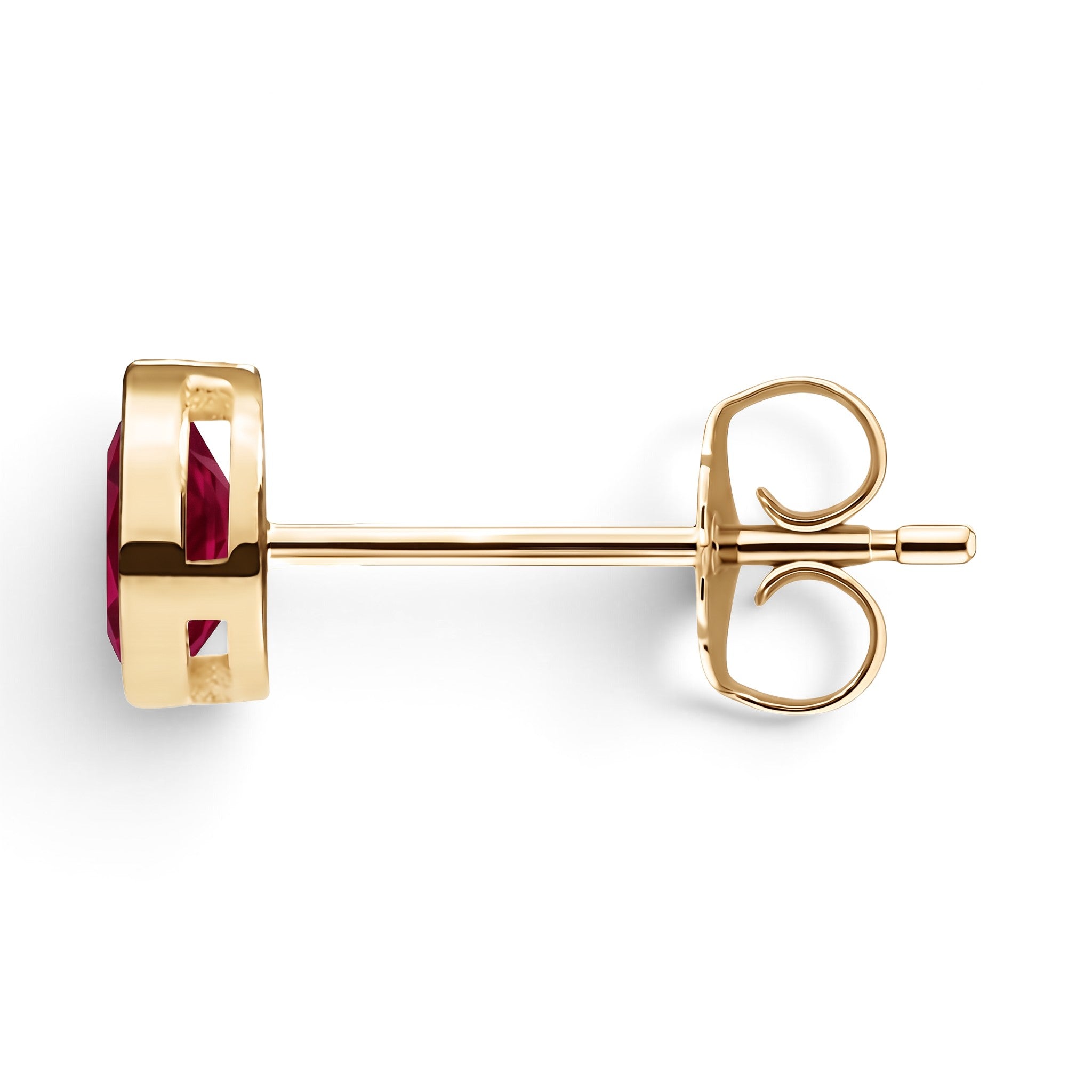 La Poire® Bezel Ruby Stud Earrings, Gold Vermeil