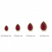 La Poire® Bezel Ruby Stud Earrings, Gold Vermeil