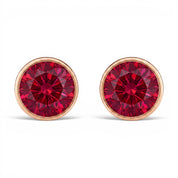 La Ronde® Bezel Ruby Stud Earrings, 14K Rose Gold