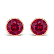 La Ronde® Bezel Ruby Stud Earrings, 14K Rose Gold