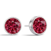 La Ronde® Bezel Ruby Stud Earrings, Sterling Silver