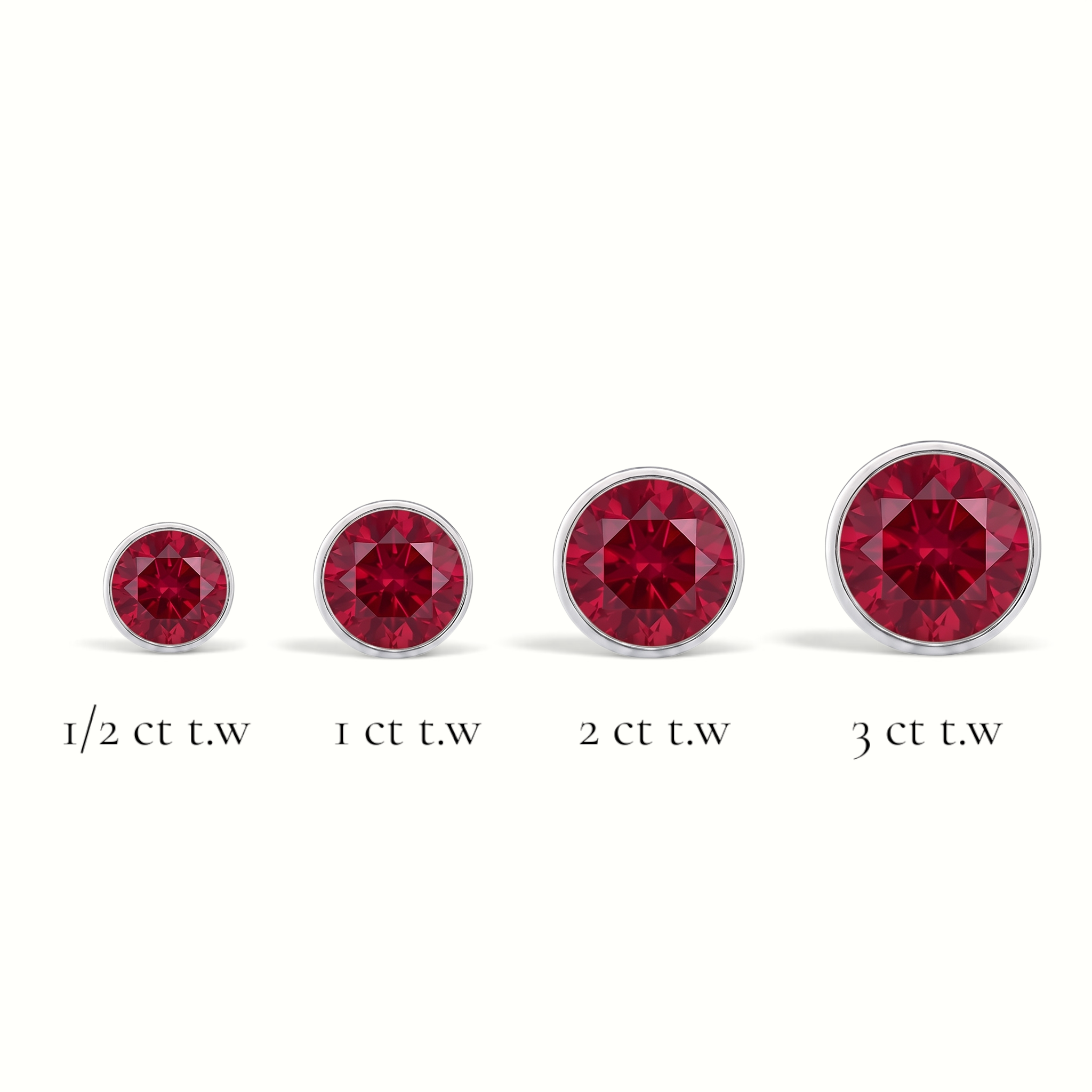 La Ronde® Bezel Ruby Stud Earrings, Sterling Silver