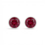 La Ronde® Bezel Ruby Stud Earrings, Sterling Silver