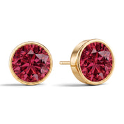 La Ronde® Bezel Ruby Stud Earrings, Gold Vermeil