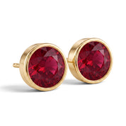 La Ronde® Bezel Ruby Stud Earrings, Gold Vermeil