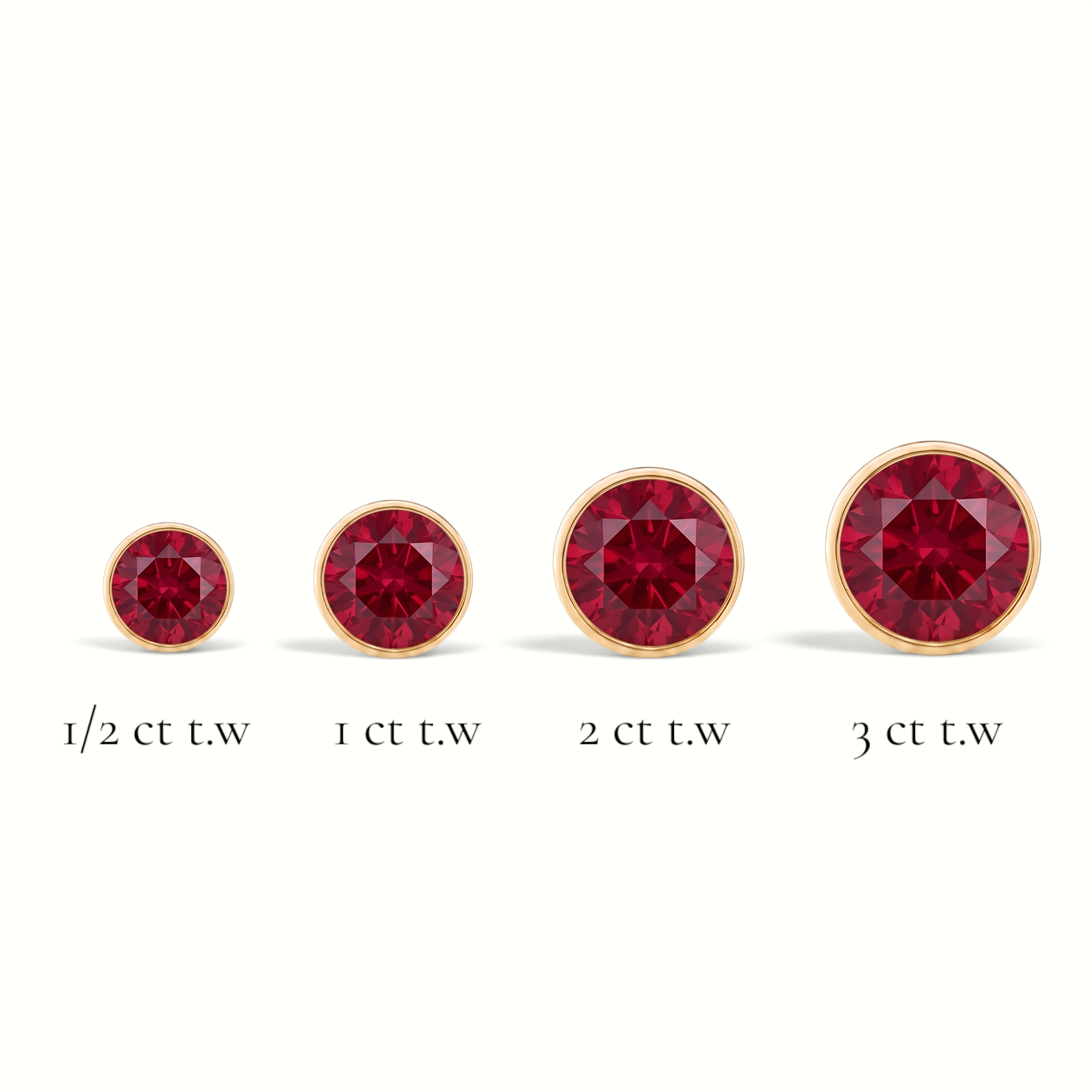 La Ronde® Bezel Ruby Stud Earrings, Gold Vermeil