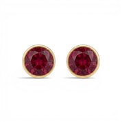 La Ronde® Bezel Ruby Stud Earrings, Gold Vermeil
