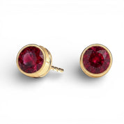 La Ronde® Bezel Ruby Stud Earrings, Gold Vermeil