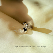 La Ronde® Bezel Diamond Stud Earrings, 14K White Gold