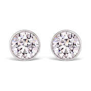 La Ronde® Bezel Diamond Stud Earrings, Platinum