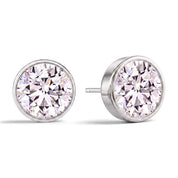 La Ronde® Bezel Diamond Stud Earrings, Platinum