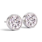 La Ronde® Bezel Diamond Stud Earrings, Platinum