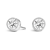 La Ronde® Bezel Diamond Stud Earrings, Platinum