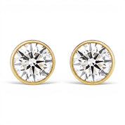 La Ronde® Bezel Diamond Stud Earrings, 14K Yellow Gold