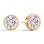 La Ronde® Bezel Diamond Stud Earrings, 14K Yellow Gold