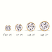 La Ronde® Bezel Diamond Stud Earrings, 14K Yellow Gold